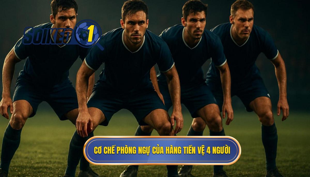Cơ chế hoạt động phòng ngự của hàng tiền vệ 4 người