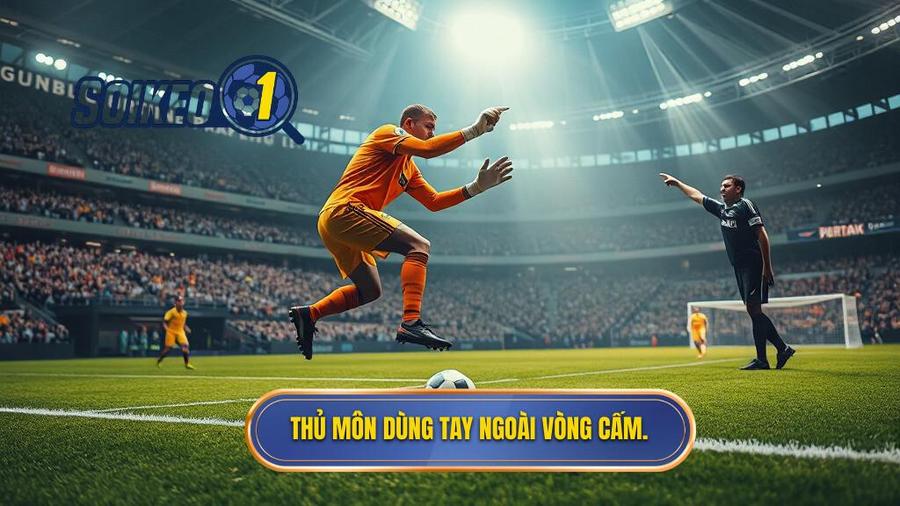 1. Thủ môn dùng tay ngoài vòng cấm.