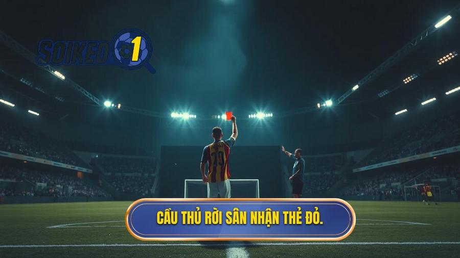 2. Cầu thủ rời sân nhận thẻ đỏ.