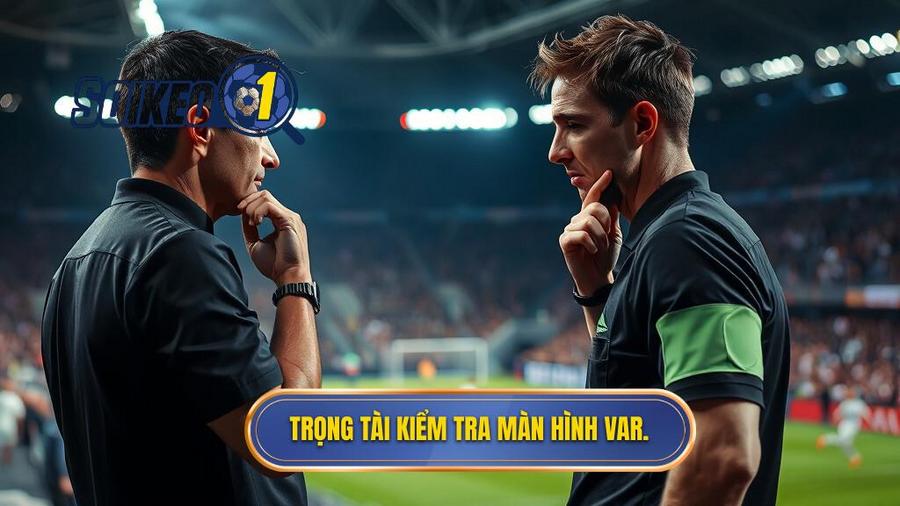 2. Trọng tài kiểm tra màn hình VAR.
