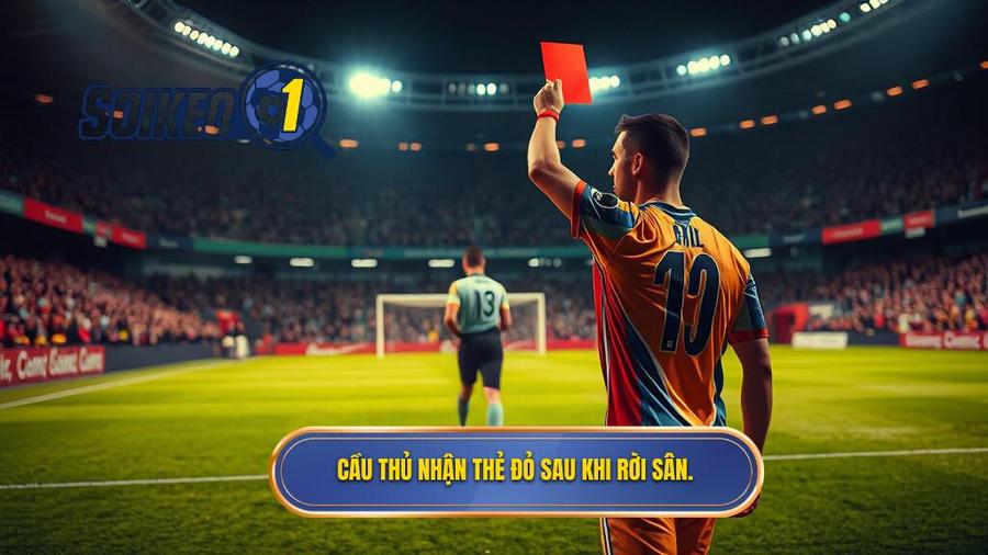 3. Cầu thủ nhận thẻ đỏ sau khi rời sân.