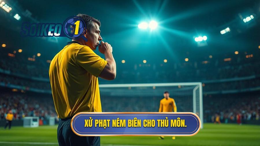 3. Xử phạt ném biên cho thủ môn.