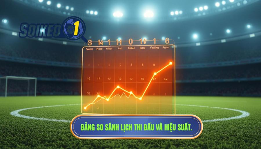 Bảng so sánh tác động của lịch thi đấu đến hiệu suất đội bóng